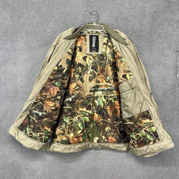 Billabong Jacket Mens Medium Green Hooded Full Zip Lined Parka Outdoor Coat Camo - Picture 3 of 16